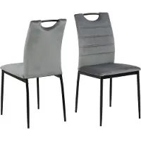 Actona Dia Chaise de salle à manger en velours, gris.