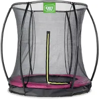 Exit Silhouette Trampoline ø183cm – avec Filet de sécurité – Enterré – Rond – pour Enfants – Rose