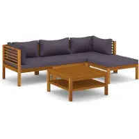 vidaXL Ensemble de salon de jardin 5 pièces avec revêtement en bois massif d'acacia