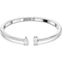 Swarovski Bracelet femme - - Manchette Attract - Métal - Cristal - Couleur Gris
