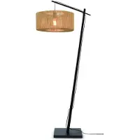 Good&Mojo - Lampadaire Iguazu - Bambou Noir/Jute - 73x50x176cm pour salon, chambre à coucher