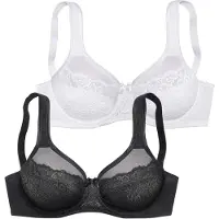 Petite fleur Soutien-gorge minimiseur noir / blanc