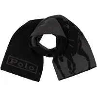 Ralph Lauren Hommes, Écharpe, Schwarzer Nylonschal, Noir