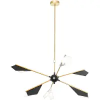 QAZQA Suspension design noire et dorée 6 lumières - Sinem