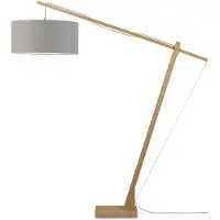 Good&Mojo - Lampadaire Montblanc - Bambou/gris clair - 175x60x207cm pour salon, chambre à coucher