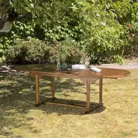 Macabane MAEVA - Table de jardin 8/10 pers. Table ext. 180/240cm bois teck huilé