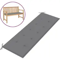 vidaXL Coussin de banc de jardin gris 150x50x4 cm tissu oxford