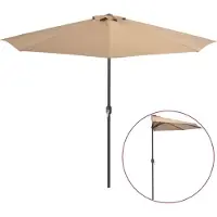 vidaXL Balcon Parasol halb mit Aluminiumpol 300x155 cm Taupe