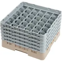 Cambro Panier à verres , beige, à 36 compartiments, hauteur maximale des verres : 25,7 cm