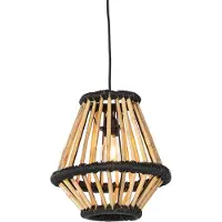 QAZQA Suspension orientale en bambou noir 32 cm - Evalin