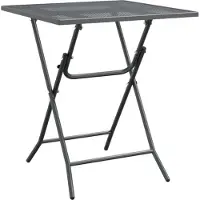 vidaXL Table de jardin 60x60x72 cm métal déployé anthracite