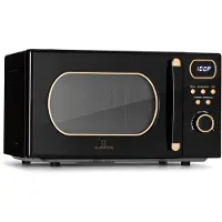 Klarstein Micro onde Grill, Four Micro-onde Gril Multifonction 800W, Fours Micro-ondes Design Vintage en Acier Inoxydable, Grand Intérieur 20L, Smart Microwave, Plaque Décongélation, Facile à Utiliser