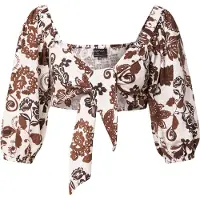 Minkpink Chemisier 'AMARA' chocolat / blanc