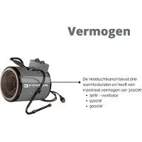 Kemper Chauffage soufflant 3000w gris - - 65310E -