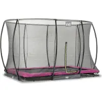 Exit Silhouette Trampoline 244x366cm – avec Filet de sécurité – Enterré – Rectangulaire – Rose
