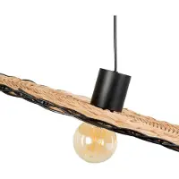 Faro Lampe suspendue Costas en rotin noir Ø: 600 mm