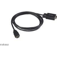 Akasa AK-CBHD26-20BK Adaptateur de câble vidéo 2 m HDMI type A (standard) VGA (D-Sub) Noir (AK-CBHD26-20BK)