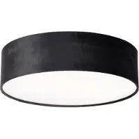 QAZQA Plafonnier moderne noir 40 cm avec intérieur doré - Drum
