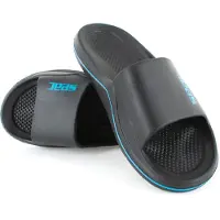 Seac CAYA, Sandales avec Bande pour la Plage et la Piscine, Noir/Bleu, 42