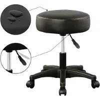 Casaria Tabouret pivotant réglable - Hauteur d'assise 46/60cm - 1 pièce Orange