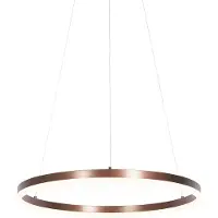 QAZQA Suspension bronze foncé 60 cm avec LED à intensité variable 3 niveaux - Anello