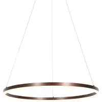 QAZQA Suspension bronze foncé 80 cm avec LED à intensité variable 3 niveaux - Anello