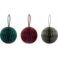 REMEMBER Décoration de Noël - - Lot de 6 - Multicolore - Papier - Rond