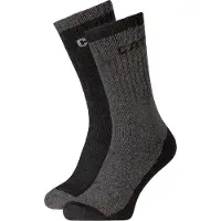 CAT 2 paires de chaussettes hiver noir/gris - C723 THERMO - Noir / Gris foncé - 41/45