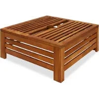 Deuba Cache pied de parasol en bois d'acacia 62 x 62 x 26 cm