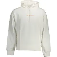 Calvin Klein Jeans Hommes, Pull-over, Bianco Cotton Men's Sweatshirt, Blanc, (S)