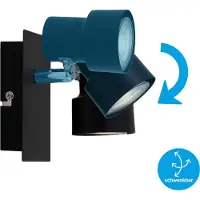 Briloner Lampe LED spot murale LEUCHTEN ROCK, 5 W, 460 lm, IP20, noir, métal, incl., 1x GU10, 12 x 8 x 12 cm