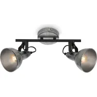 Briloner Plafonnier Spots de plafond pivotants vintage 40 W 2xE14 Argent antique M tal