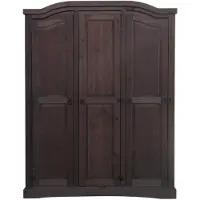 Ebuy24 New Mexico Armoire 3 pièces, largeur 152 cm, hauteur 193 cm, teinte/cire de style colonial.