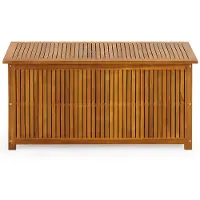 Casaria Coffre de jardin 205L en bois d'acacia avec bâche