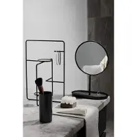 Blomus Miroir de maquillage MODO, miroir de salle de bain, miroir de maquillage, acier revêtu de titane, caoutchouc, silicone, 69085