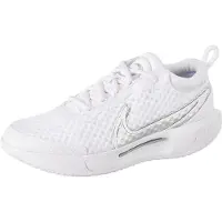 Nike Femme Nikecourt Zoom Pro Women's Hard Court Tennis Shoes, White/Metallic Silver, 38.5 EU