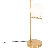 QAZQA Lampe de table Art déco dorée et verre opale - Flore