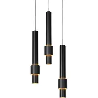Lucide Suspension à tubes noirs MARGARY LED 4,3 W