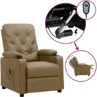 vidaXL Fauteuil relax électrique cappuccino brun similicuir