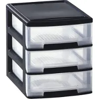 Curver Cube à tiroirs pour bureau Babel A4 3x5 L Noir et transparent