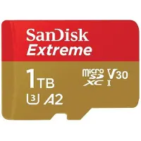 SanDisk Carte mémoire Micro SDXC flash Extreme 1 To Class10 A2 V30 U3 vitesse 190/130Mb/s