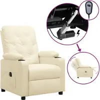 vidaXL Fauteuil relax électrique Crème similicuir