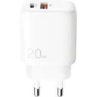 Sign Chargeur rapide USB & USB-C, PD & Q.C3.0, 3.5A, 20W - Blanc (20 W), Chargeur USB, Blanc