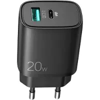 Sign Chargeur rapide USB & USB-C, PD & Q.C3.0, 3.5A, 20W - Black (20 W), Chargeur USB, Noir