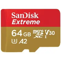 SanDisk Extreme microSDXC A2 UHS-I U3 V30 170MB/s carte mémoire 64GB, sans adaptateur