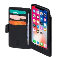 Sign Étui portefeuille 2-en-1 pour iPhone 13 Pro - Noir (Apple iPhone 13 Pro), Coque pour téléphone portable, Noir