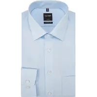 Olymp Homme OLYMP Luxor Modern Fit Chemise bleu, Unicolore