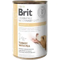Brit Veterinary Diet Veterinary Diet Hepatic Turkey&amp;Pea nourriture pour chiens souffrant de troubles hépatiques 24x400 g