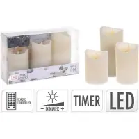 Koopman Set de trois bougies LED avec télécommande