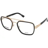 Aucune Lunettes de vue - DSQUARED2 - D2 0064 - Doré/Noir - Taille 55 - Monture plastique